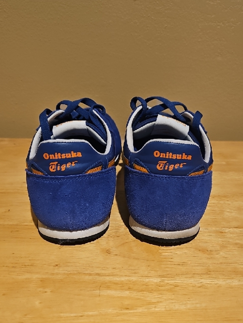Onitsuka Tiger by Asics Blue with Orange Stripe Athletic Sneakers - Picture 3 of 4